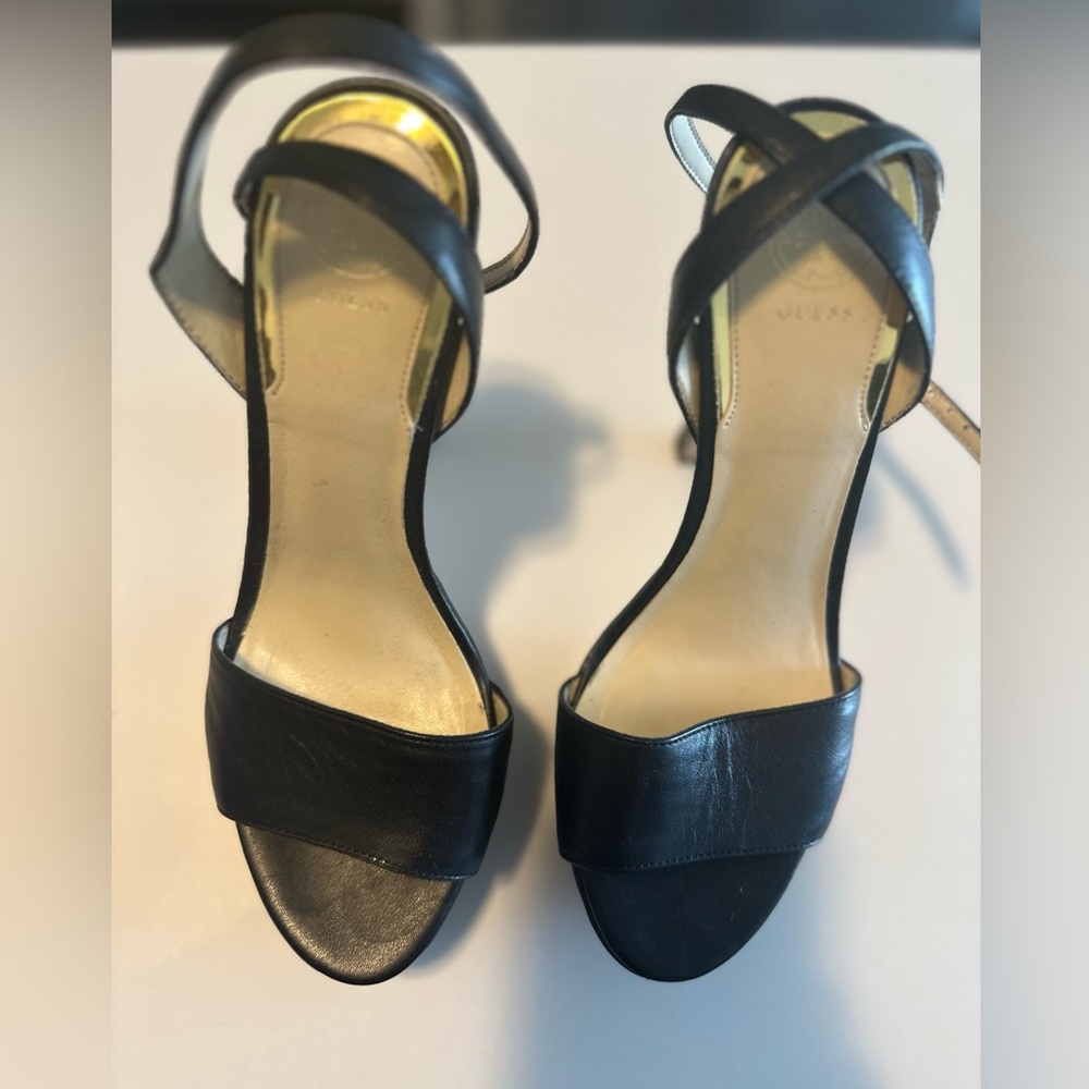 Guess leather platform heeled sandals